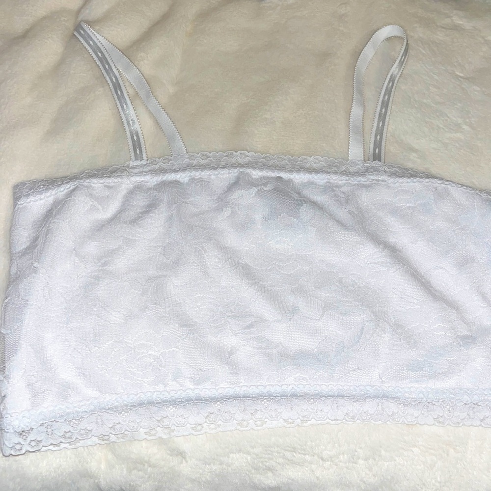 White Lacey cropped top